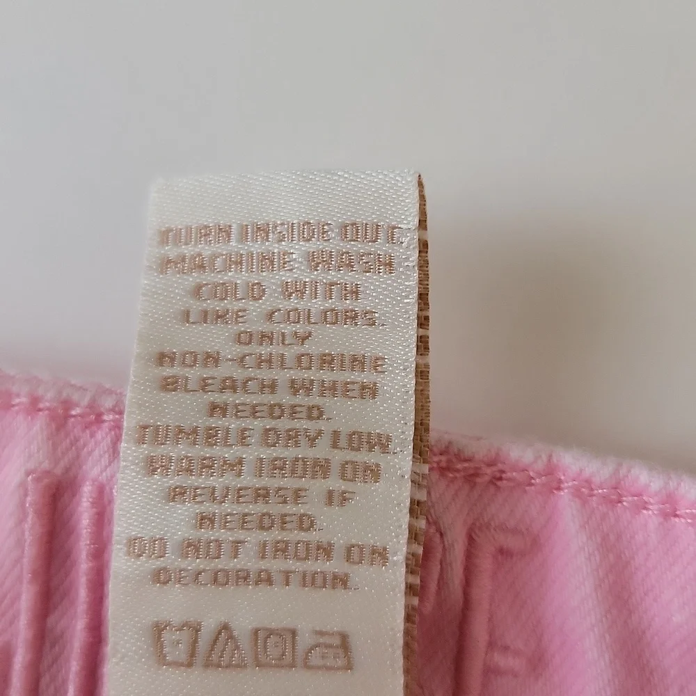 Justice Girls Cuffed Shorts · Light Pink · Zipper Snap Closure · Size 8